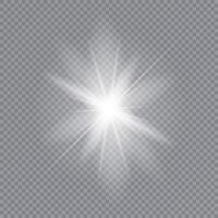 Light glow effects with bright stars and sparkling particles vector