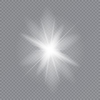 Light glow effects with bright stars and sparkling particles