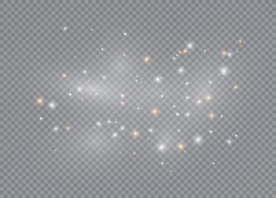 Christmas star effects with glowing light and magic dust