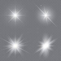 Exploding light effects with stars and Christmas dust particles vector
