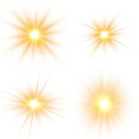 Bright yellow sunlight with soft star and sparkle effect vector