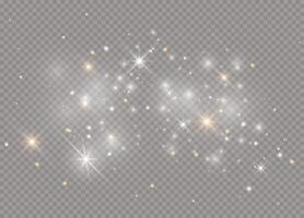 Christmas star patterns with magical dust and light glow vector