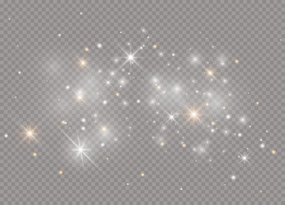 Christmas star patterns with magical dust and light glow