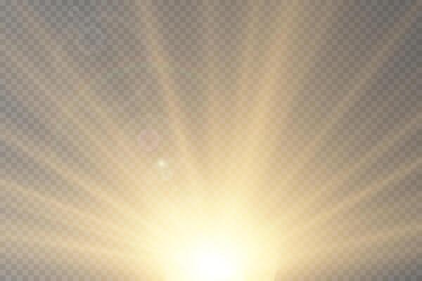Sunbeam with gentle yellow glow and star effect