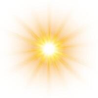 Radiant yellow sun flash with soft glow effect vector