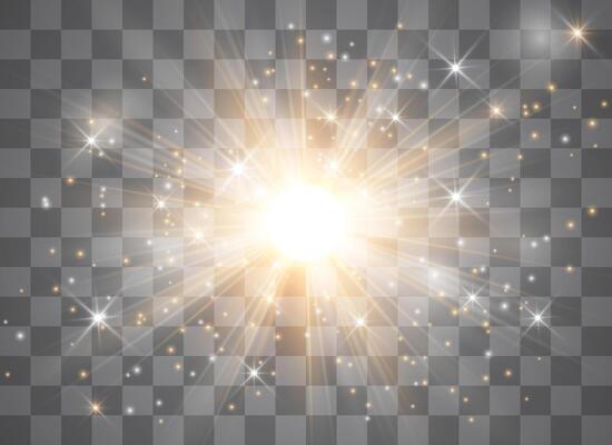 Christmas abstract pattern with bright stars and light glow
