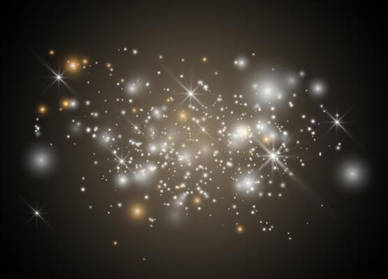 Glowing stars with sparkling particles for Christmas abstract