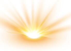 Sunbeam flash and sparkling glow on white vector