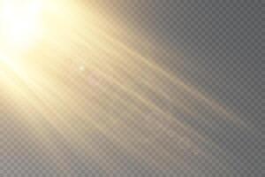 Bright sunbeam and soft glow with sparkling flash vector