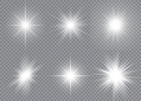 Glowing stars with sparkling particles for Christmas backgrounds vector