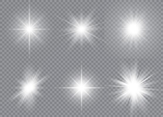 Glowing stars with sparkling particles for Christmas backgrounds