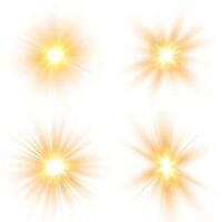Radiant sunlight flash with soft sparkles on white vector