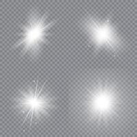 Bright light effects with sparkling stars and magic particles vector