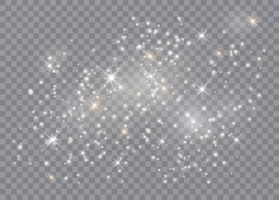Christmas magic dust with glowing stars for festive designs