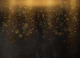 Gold bokeh light effect. sparkles vector