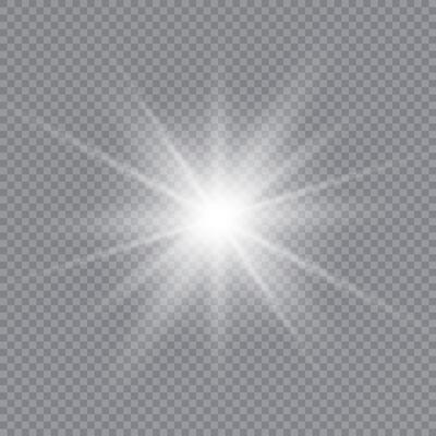 Christmas starburst with light glow and magical dust particles