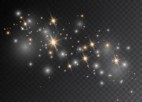 Light glow stars with shimmering dust particles for holidays vector