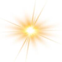 Glowing sun flash with soft sparkles isolated on white vector