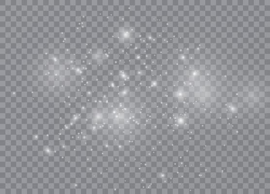 Shimmering stars with light glow and Christmas magic particles
