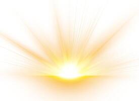 Soft glowing sun flash with sparkles isolated on white vector