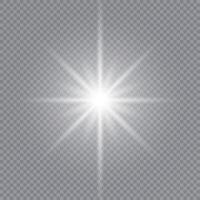 Glowing white explosion with glittering particles vector
