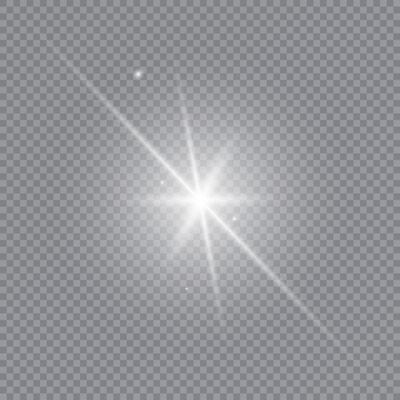Radiant white starburst with dust particle effects