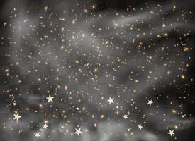 Bright stars and sparkling particles with light glow effects vector