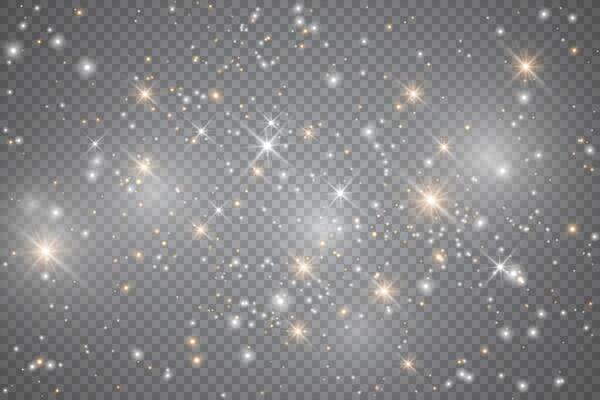 Magical light effects with bright stars and glittering dust