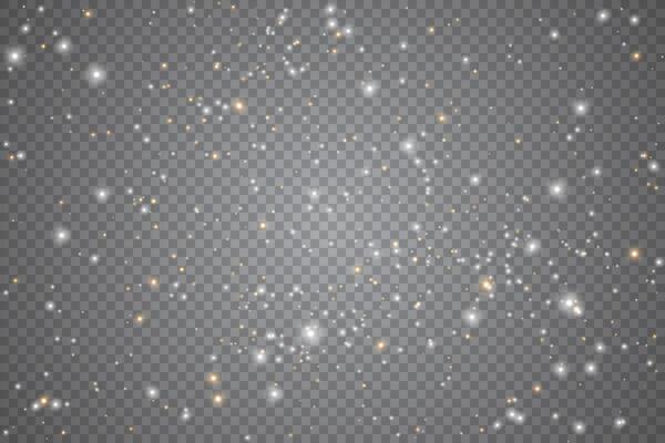 Christmas stars with glowing light and shimmering dust