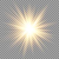 Glowing stars with light explosions and sparkling dust effects vector