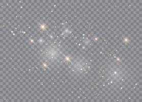 Glowing stars and shimmering light effects with dust particles vector