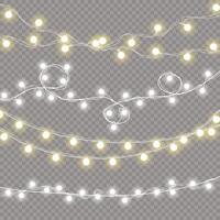Set of Christmas lights for holiday web and print projects vector