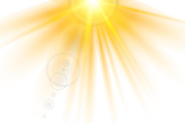 Blazing sun flash with shining rays