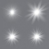 Exploding stars with light glow and Christmas magic dust vector