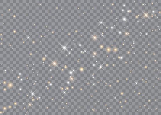 Christmas stars and magic dust with glowing light effects