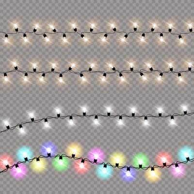 Glowing Xmas lights collection for holiday projects