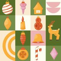 Christmas geometric pattern. Christmas decorations. Minimalistic background vector