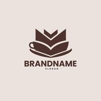 A minimalistic logo with a book cafe theme vector