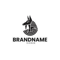 Anubis head logo design template vector