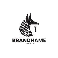 Anubis head logo design template vector