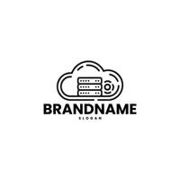 logo with a stylized cloud containing a server vector