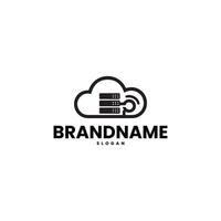 logo with a stylized cloud containing a server vector
