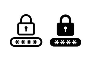 Password icon flat and line design style. Password icon isolated on a White background. vector