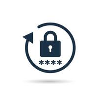 Change password icon. Reset password icon. Lock reload icon vector