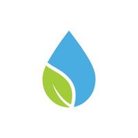 Water drop and leaf symbol. Simple nature logo. Natural water drop and leaf icon. vector