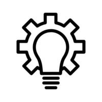 light bulb with gears icon vector