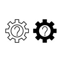 cogwheel with question mark icon vector