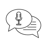 chat bubble with microphone icon vector