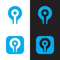 a set of four icons for a location pin vector