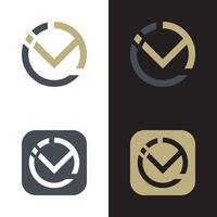 four different icons for a clock and a clock vector